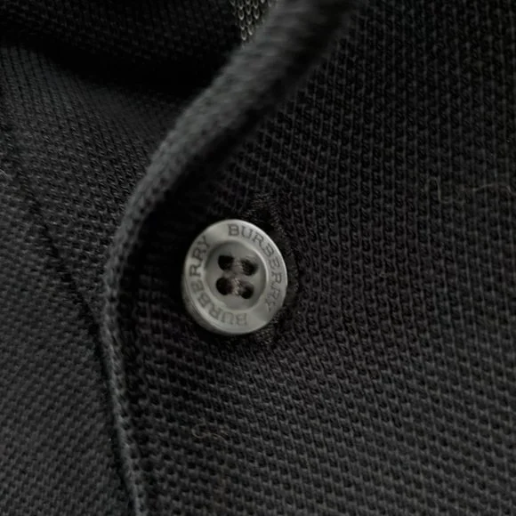 Men's Burberry Brit 100% Cotton Long Sleeve Polo S Black - Picture 11 of 16